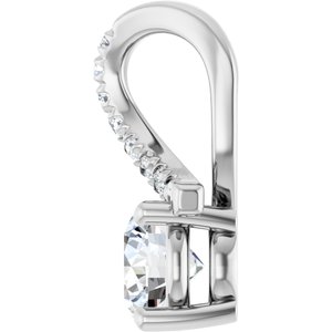 14K White Gold 5.5 mm Round Pendant Mounting – image 5