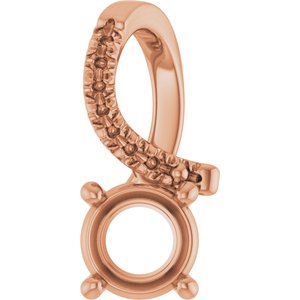 10K Rose Gold 5.5 mm Round Pendant Mounting – image 2