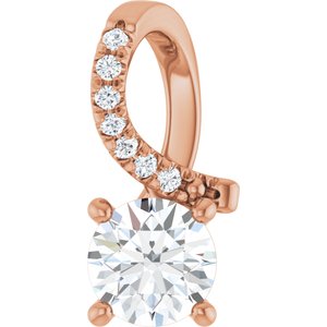 18K Rose Gold 5.5 mm Round Pendant Mounting