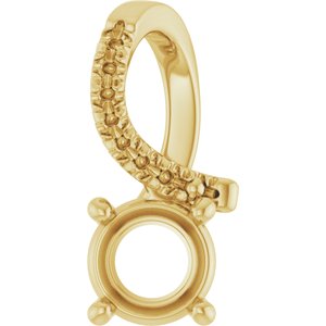 18K Yellow Gold 5.5 mm Round Pendant Mounting – image 2