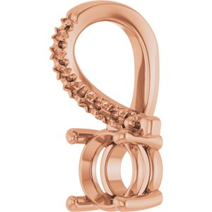 10K Rose Gold 5.5 mm Round Pendant Mounting – image 4