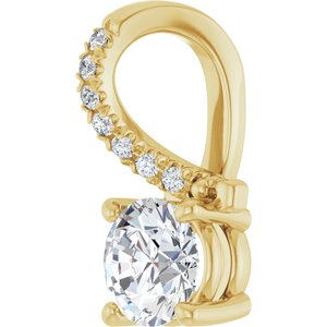 14K Yellow Gold 5.5 mm Round Pendant Mounting – image 3