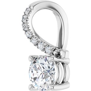 10K White Gold 5.5 mm Round Pendant Mounting – image 3