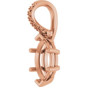 18K Rose Gold 10.5x5.5 mm Marquise Pendant Mounting – image 4