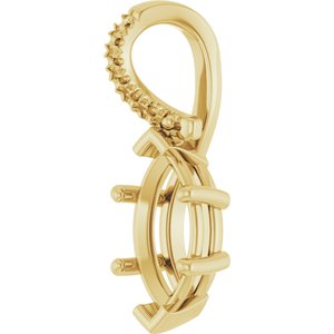 10K Yellow Gold 10.5x5.5 mm Marquise Pendant Mounting – image 4