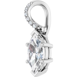 10K White Gold 10.5x5.5 mm Marquise Pendant Mounting – image 3
