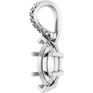10K White Gold 10.5x5.5 mm Marquise Pendant Mounting – image 4