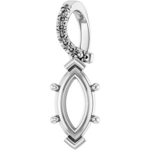 Platinum 10.5x5.5 mm Marquise Pendant Mounting – image 2