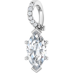 Sterling Silver 10.5x5.5 mm Marquise Pendant Mounting