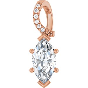 14K Rose Gold 10.5x5.5 mm Marquise Pendant Mounting