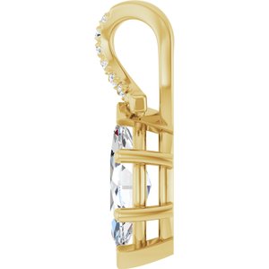 10K Yellow Gold 10.5x5.5 mm Marquise Pendant Mounting – image 5