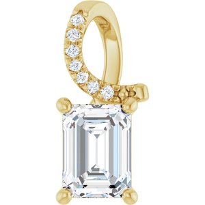 14K Yellow Gold 7.5x5.5 mm Emerald Pendant Mounting