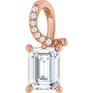 14K Rose Gold 7.5x5.5 mm Emerald Pendant Mounting