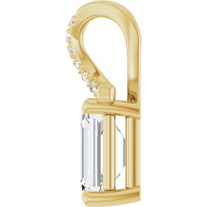 10K Yellow Gold 7.5x5.5 mm Emerald Pendant Mounting – image 5