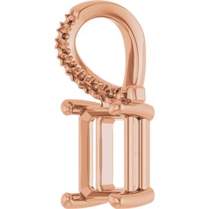 10K Rose Gold 7.5x5.5 mm Emerald Pendant Mounting – image 4