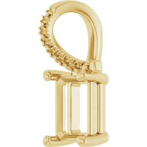 14K Yellow Gold 7.5x5.5 mm Emerald Pendant Mounting – image 4
