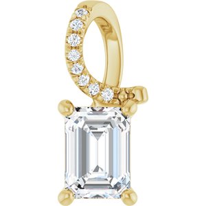 10K Yellow Gold 7x5 mm Emerald Pendant Mounting