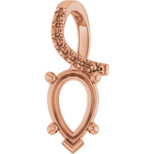 18K Rose Gold 9x6 mm Pear Pendant Mounting – image 2