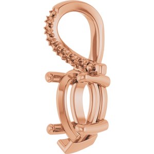 18K Rose Gold 9x6 mm Pear Pendant Mounting – image 4