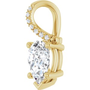 10K Yellow Gold 9x6 mm Pear Pendant Mounting – image 3