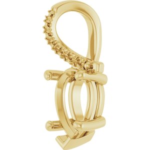 10K Yellow Gold 9x6 mm Pear Pendant Mounting – image 4
