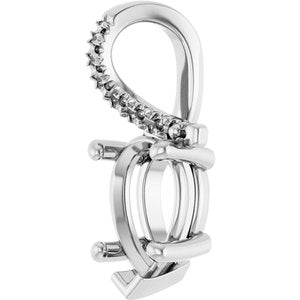 14K X1 White Gold 9x6 mm Pear Pendant Mounting – image 4