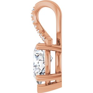 18K Rose Gold 9x6 mm Pear Pendant Mounting – image 5