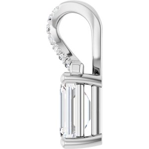Platinum 7x5 mm Emerald Pendant Mounting – image 5