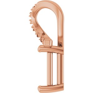 14K Rose Gold 7x5 mm Emerald Pendant Mounting – image 6