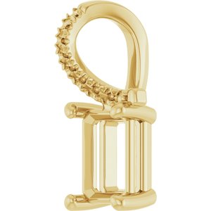 10K Yellow Gold 7x5 mm Emerald Pendant Mounting – image 4