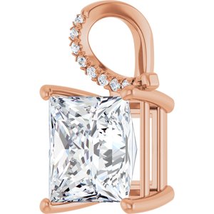 10K Rose Gold 10x10 mm Square Pendant Mounting – image 3