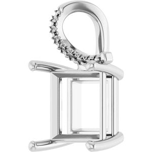 Continuum Sterling Silver 10x10 mm Square Pendant Mounting – image 4