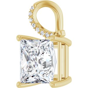 14K Yellow Gold 10x10 mm Square Pendant Mounting – image 3