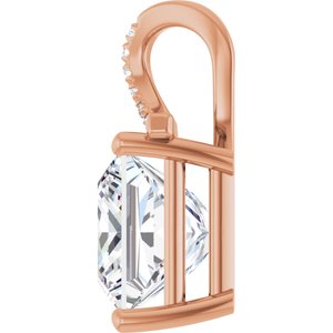 10K Rose Gold 10x10 mm Square Pendant Mounting – image 5