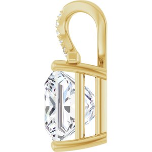 10K Yellow Gold 10x10 mm Square Pendant Mounting – image 5