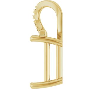 10K Yellow Gold 10x10 mm Square Pendant Mounting – image 6
