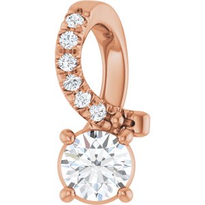 10K Rose Gold 3.75 mm Round Pendant Mounting