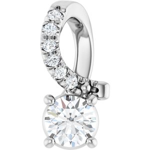 10K White Gold 3.75 mm Round Pendant Mounting