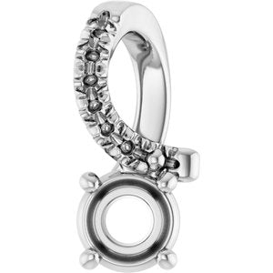 18K White Gold 3.75 mm Round Pendant Mounting – image 2