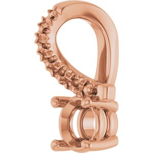 10K Rose Gold 3.75 mm Round Pendant Mounting – image 4
