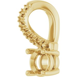 10K Yellow Gold 3.75 mm Round Pendant Mounting – image 4