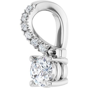 14K White Gold 3.75 mm Round Pendant Mounting – image 3