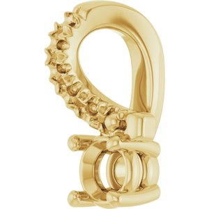 18K Yellow Gold 3 mm Round Pendant Mounting – image 4