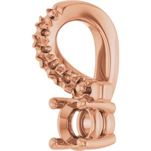 18K Rose Gold 3 mm Round Pendant Mounting – image 4
