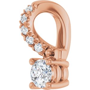 18K Rose Gold 3 mm Round Pendant Mounting – image 3