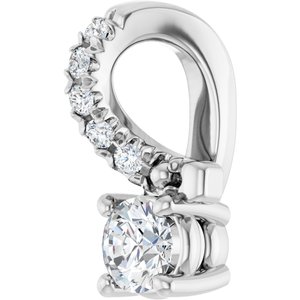 18K White Gold 3 mm Round Pendant Mounting – image 3
