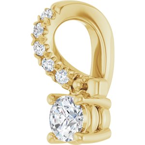 14K Yellow Gold 3 mm Round Pendant Mounting – image 3