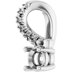 14K X1 White Gold 3 mm Round Pendant Mounting – image 4