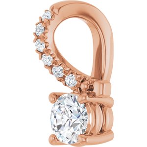 10K Rose Gold 3.8 mm Round Pendant Mounting – image 3