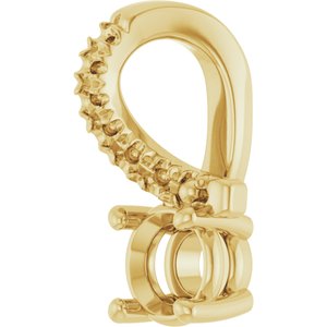 14K Yellow Gold 3.8 mm Round Pendant Mounting – image 4